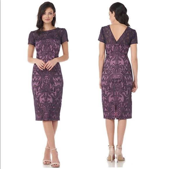 JS Collections Embroidered Cocktail Dress - Picture 1 of 12